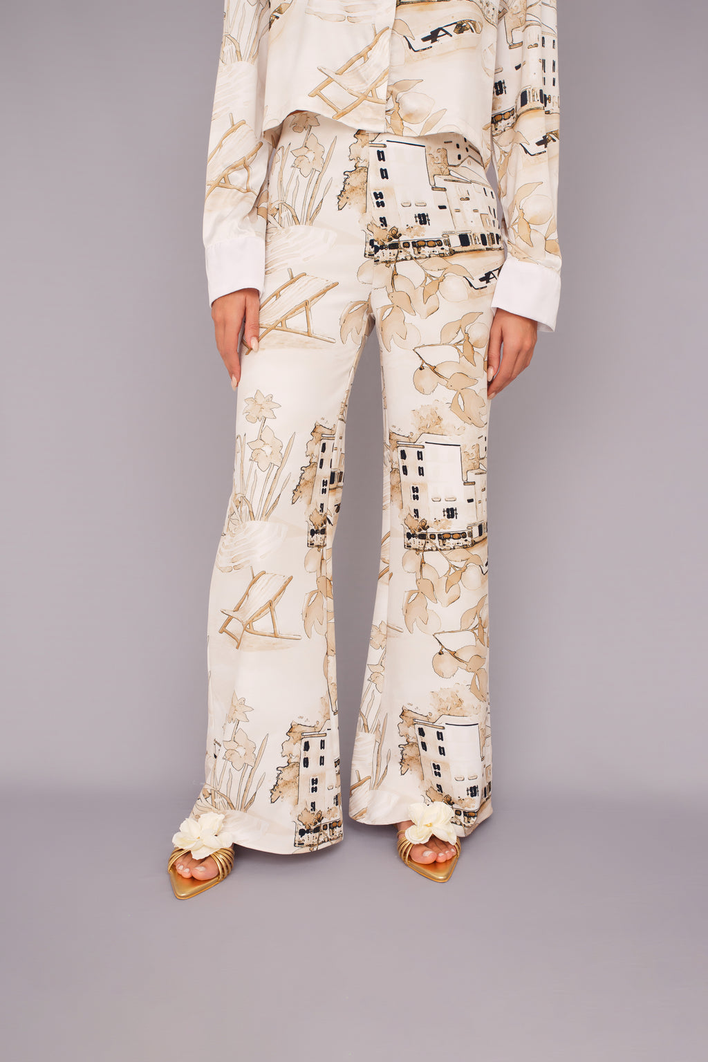 PANTALON LAURA PRINT ITALA SEPIA