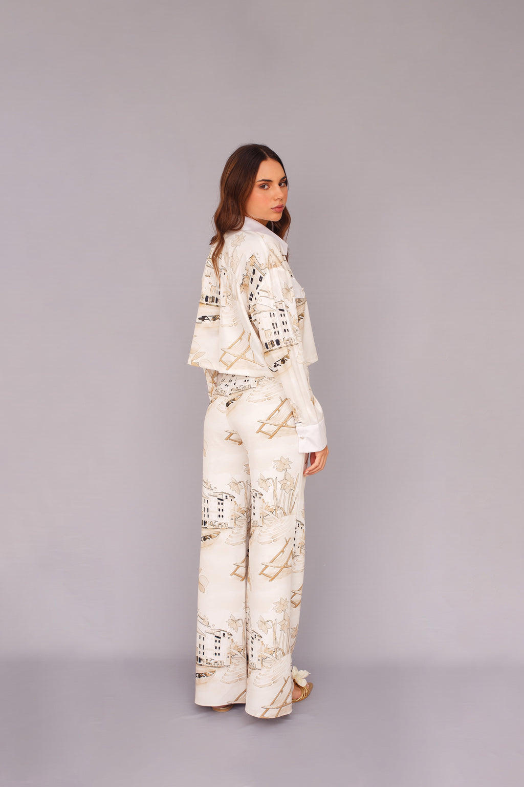 CAMISA HANNA OVERSIZE PRINT ITALA SEPIA