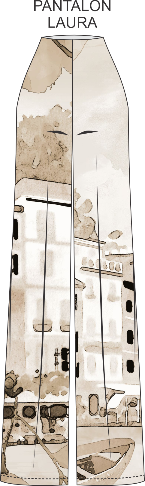 PANTALON LAURA PRINT ITALA SEPIA