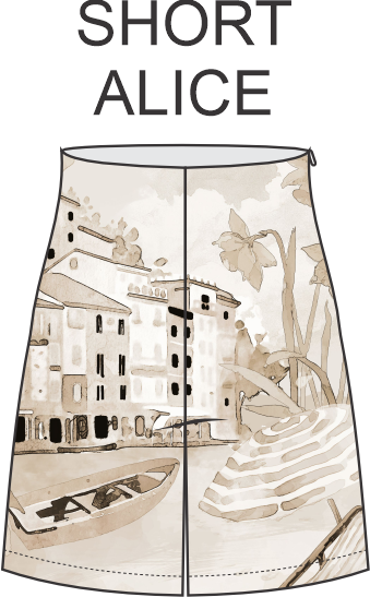 SHORT ALICE PRINT ITALA SEPIA