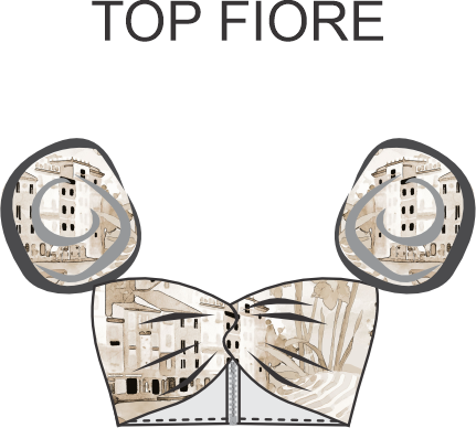 TOP FIORE PRINT ITALA SEPIA
