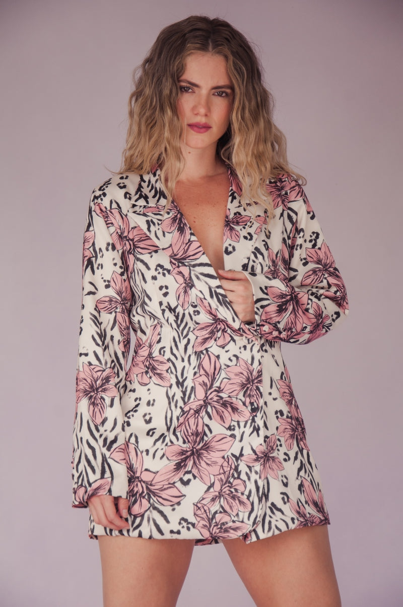 BLAZER SARAH -  Flores Rosadas