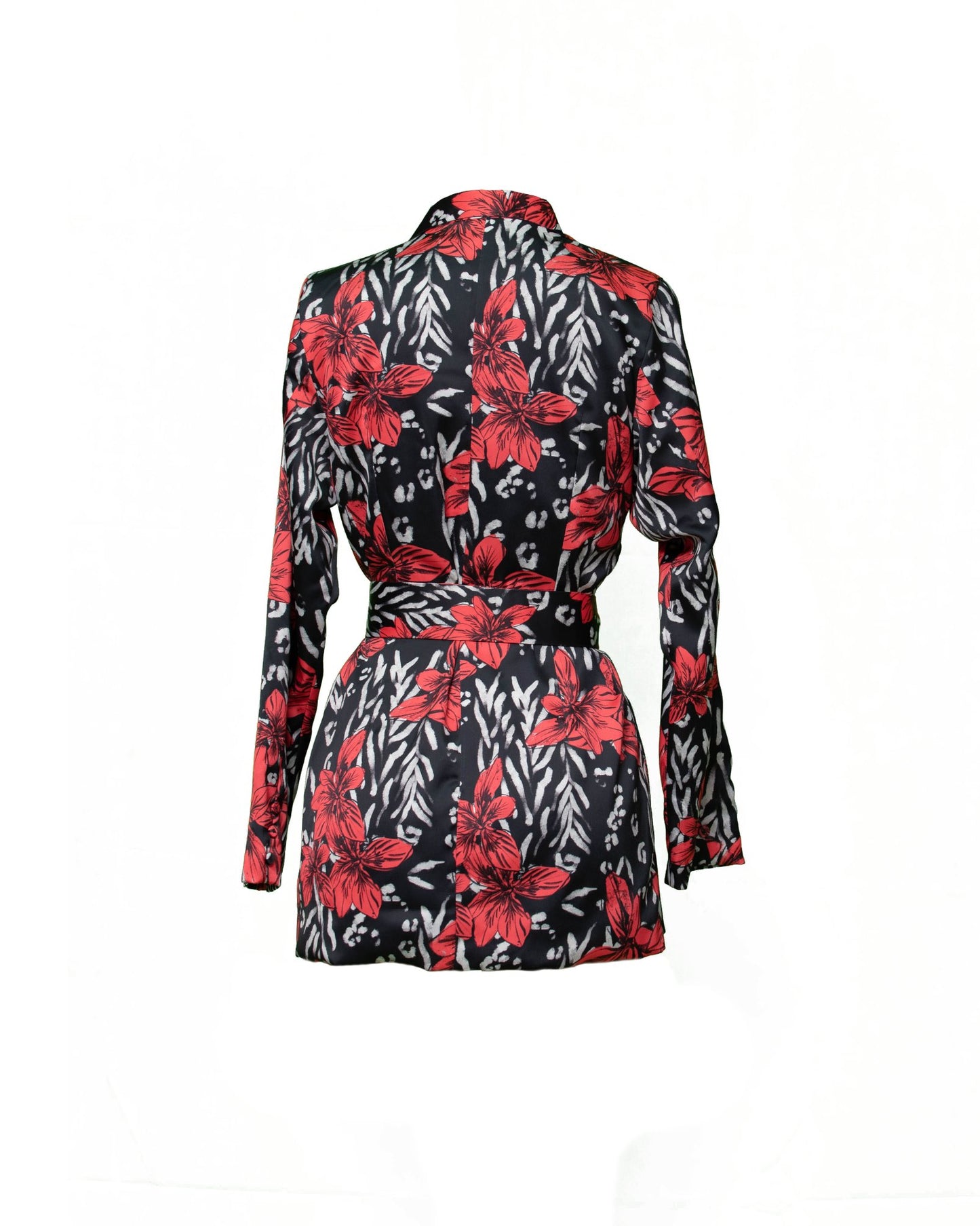 Blazer Sarah - Print Flores Rojas