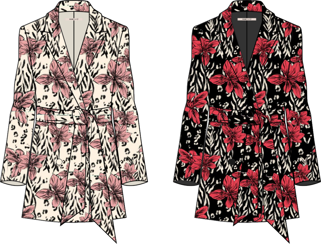 BLAZER SARAH -  Flores Rosadas